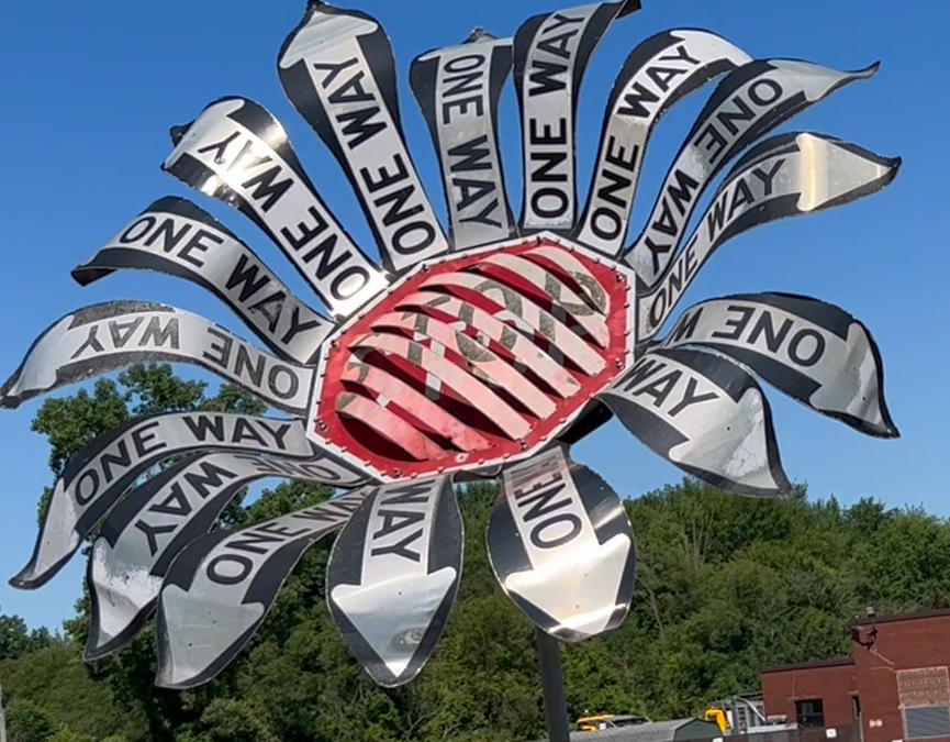 “A Colorful Journey Through Meadville’s Road Sign Sculpture Garden